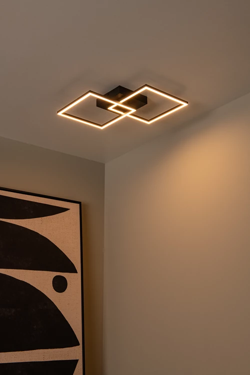 Lucide ARIANNE - Flush ceiling light - LED - CCT - 1x23W 2700K/4000K - Black - atmosphere 3